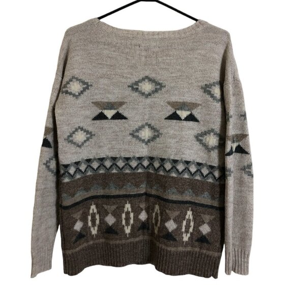 American Eagle Patterned Details Pullover Crew Neck Sweater - Picture 5 of 8